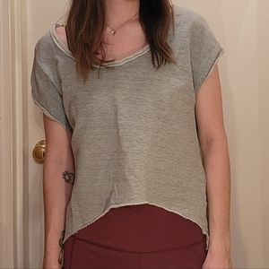 Soul Flower Grey Yoga Top Shirt Small